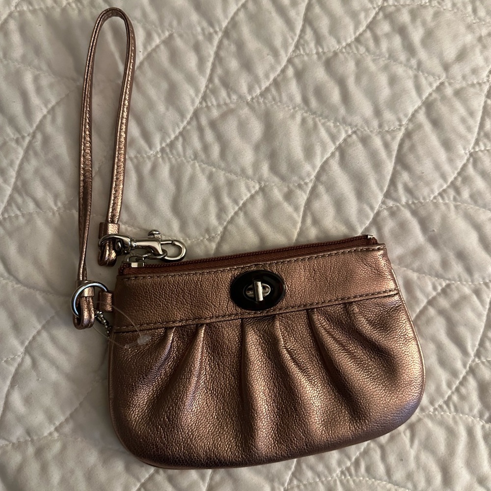Metallic coach coin purse